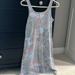 Columbia Women's Midi Dress - Gray with Pink and Blue Accents